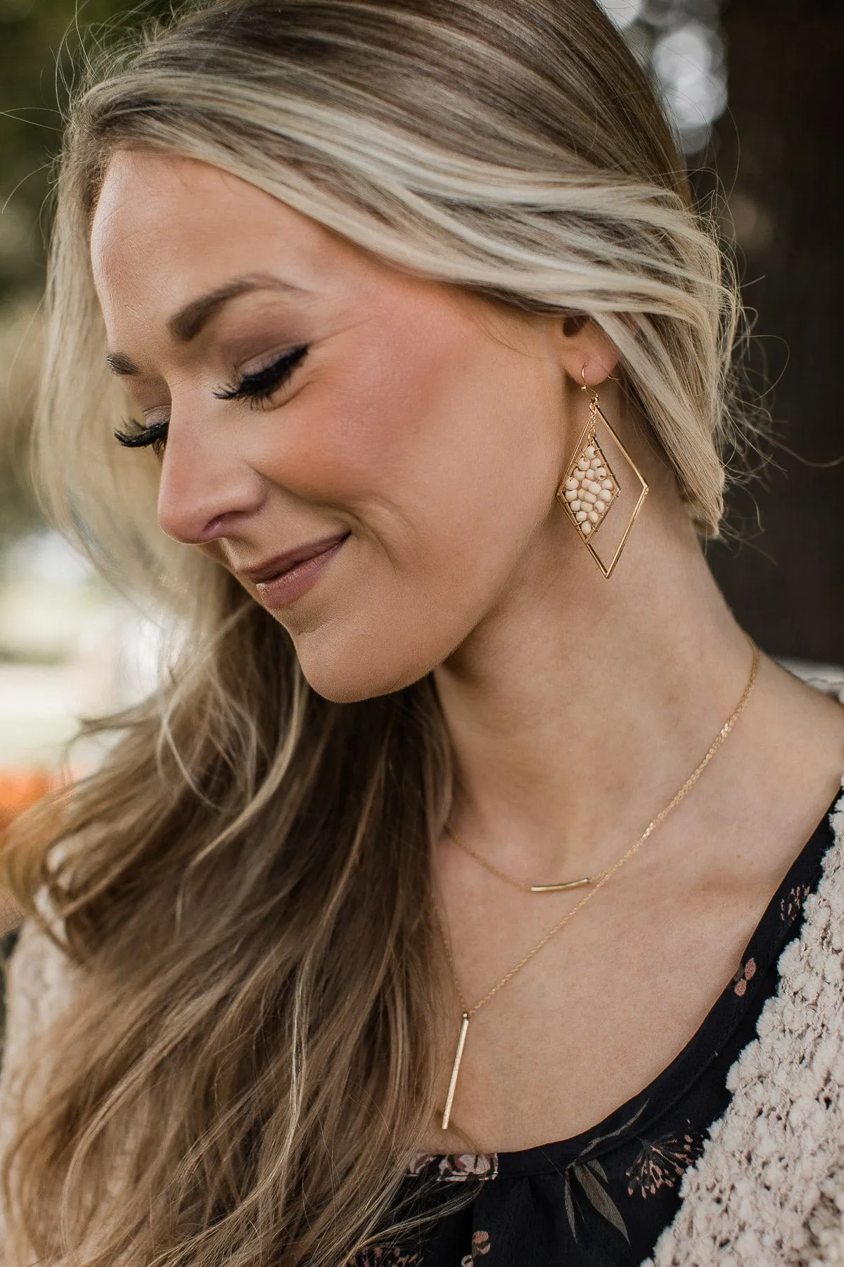 Impeccable Style Dangle Earrings- Gold