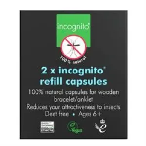 incognito | Refill Capsules For Wooden Bead Insect Repellent Bracelet- 2 Caps | 7g
