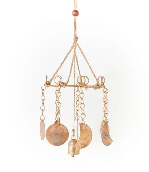 Indukala Moon Phase Mobile Wind Chime with Bell