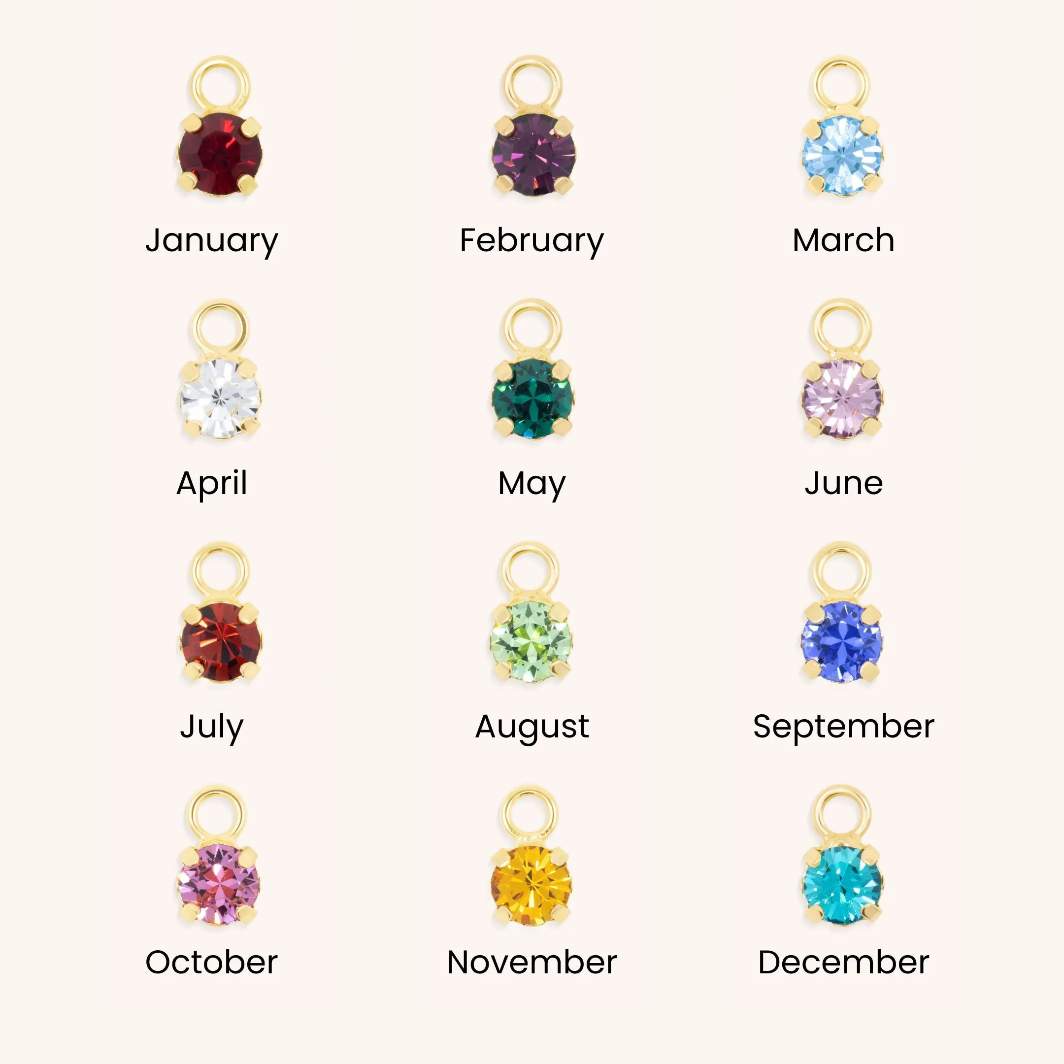 Initial and Birthstone Fine Chain Necklace, Gold