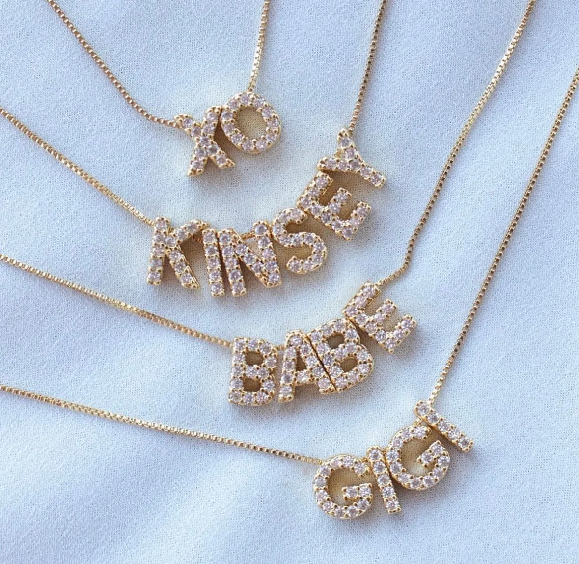 Initial Bar Necklace Chain