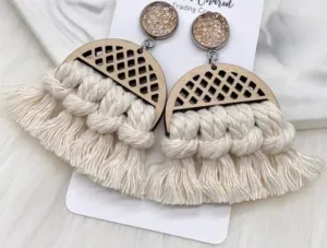 Ivory Macrame Earrings