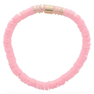 Jane Marie Iridescent Rubber Sequins with Gold Bead Accents-Light Pink
