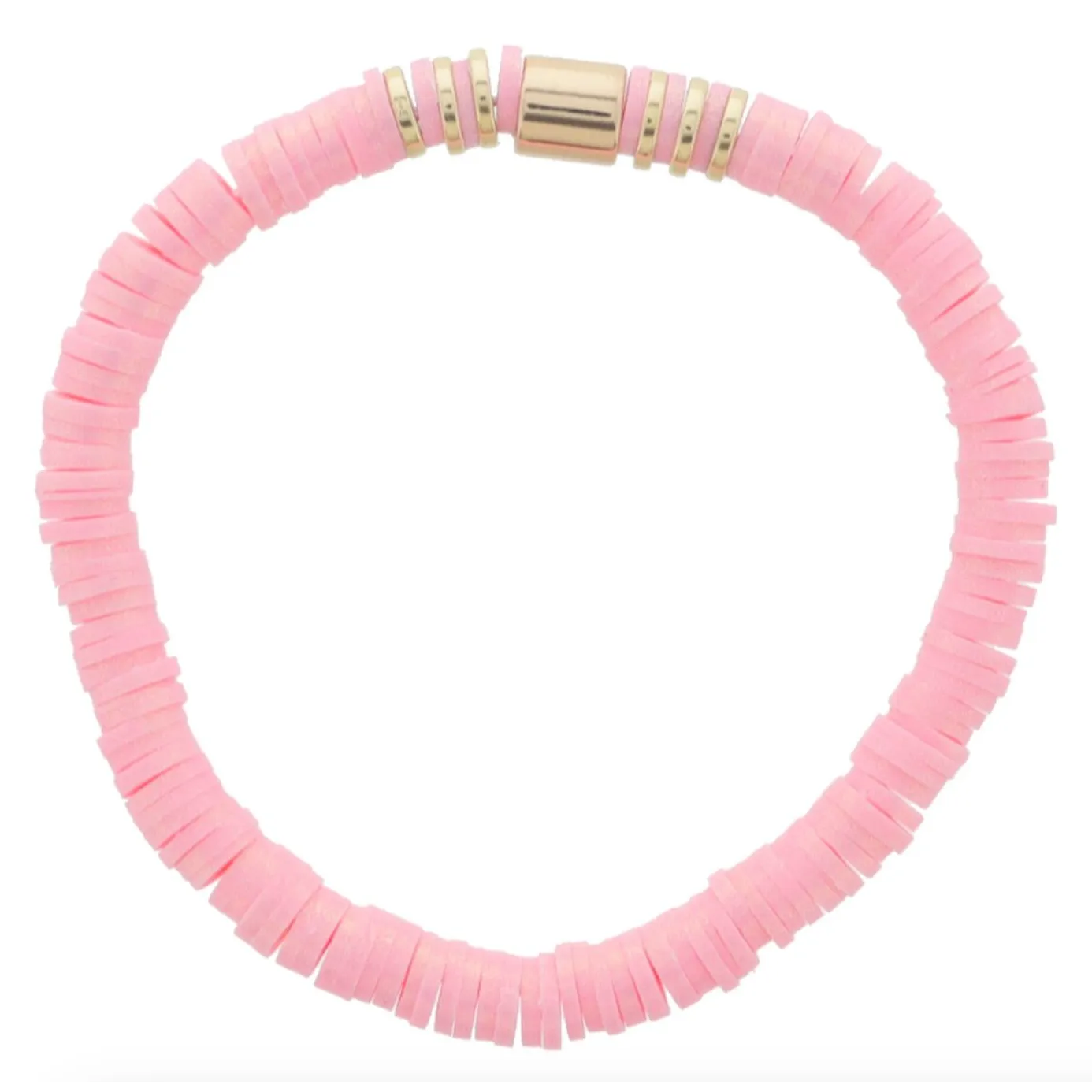 Jane Marie Iridescent Rubber Sequins with Gold Bead Accents-Light Pink