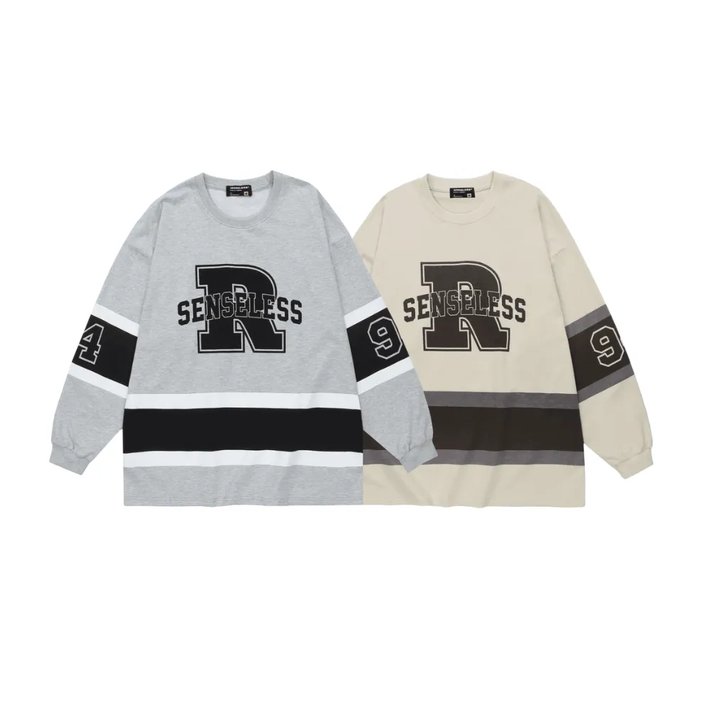 Japanese Street Letter R Splicing Sweatshirt