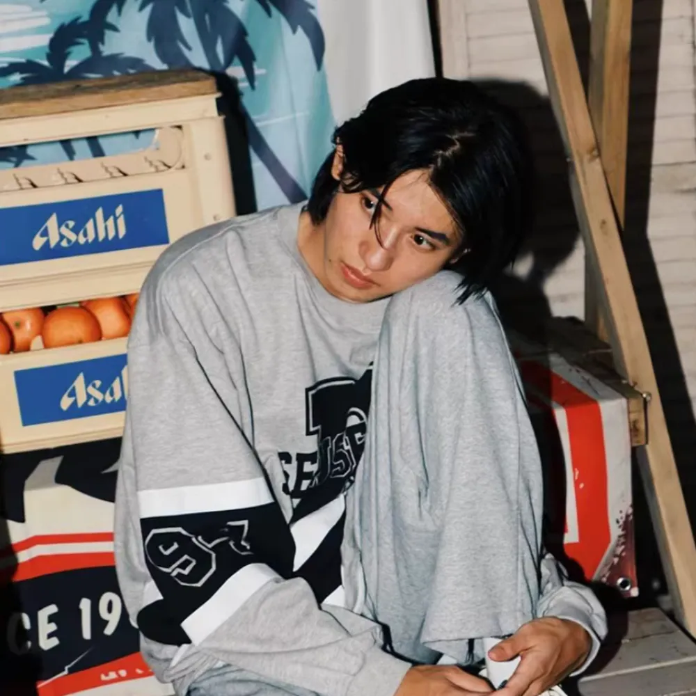 Japanese Street Letter R Splicing Sweatshirt