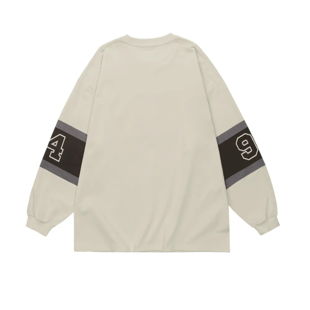 Japanese Street Letter R Splicing Sweatshirt