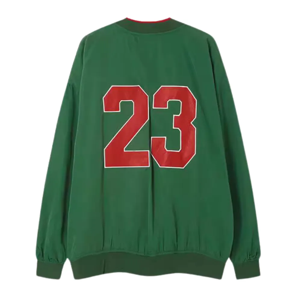 Jersey Letter Embroidery V-neck Sweatshirt