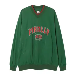 Jersey Letter Embroidery V-neck Sweatshirt