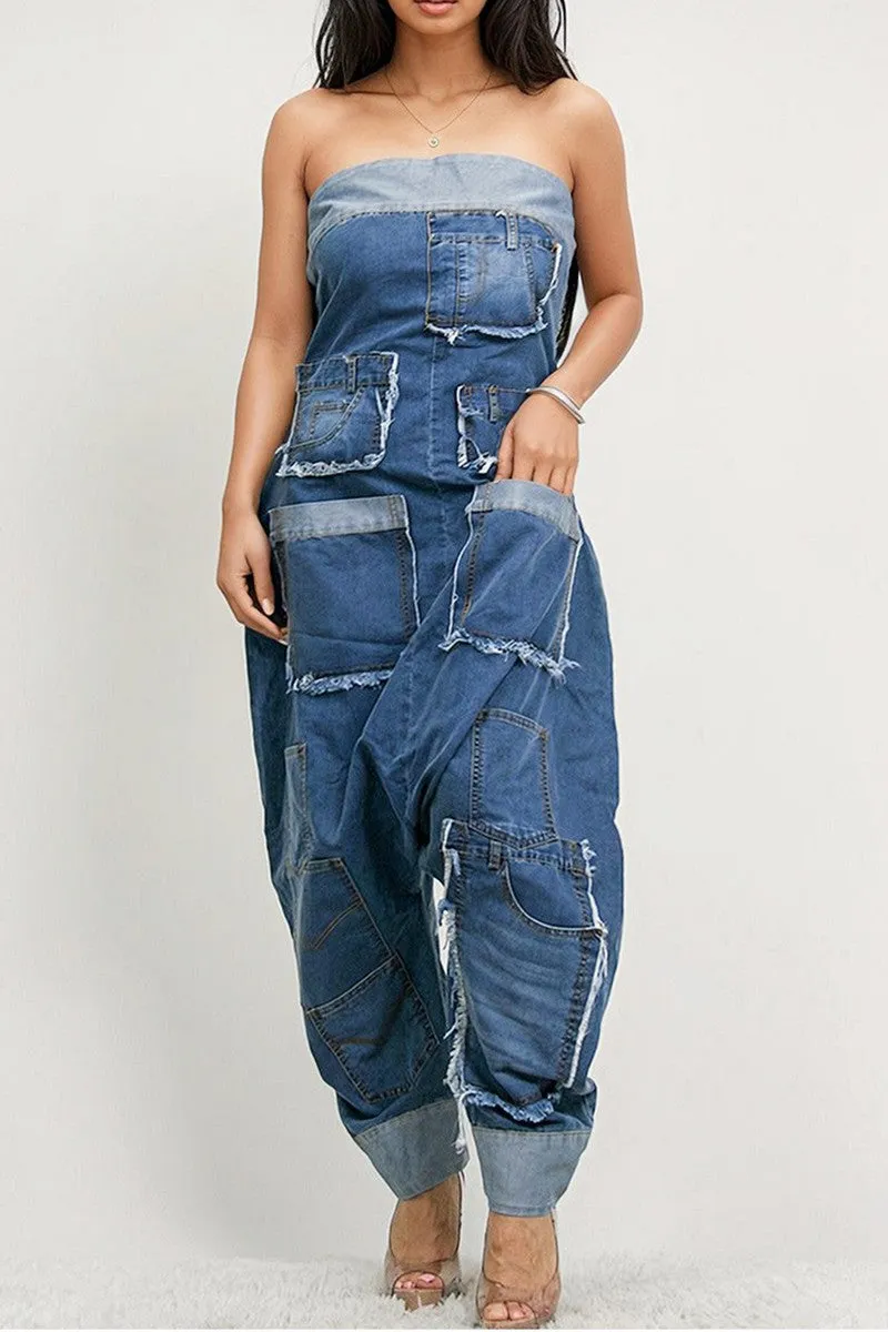 JJC PATCHWORK DENIM JUMPSUIT