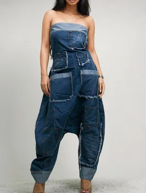 JJC PATCHWORK DENIM JUMPSUIT