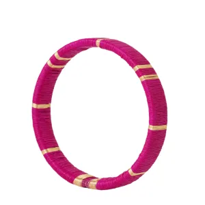 Juaca Cuff - 24KGP Bronze   Pink Werregue Palm Fiber