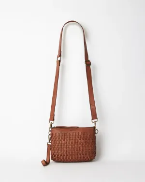 JUJU & CO Woven Pouch Bag - Cognac