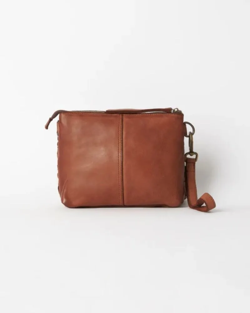 JUJU & CO Woven Pouch Bag - Cognac