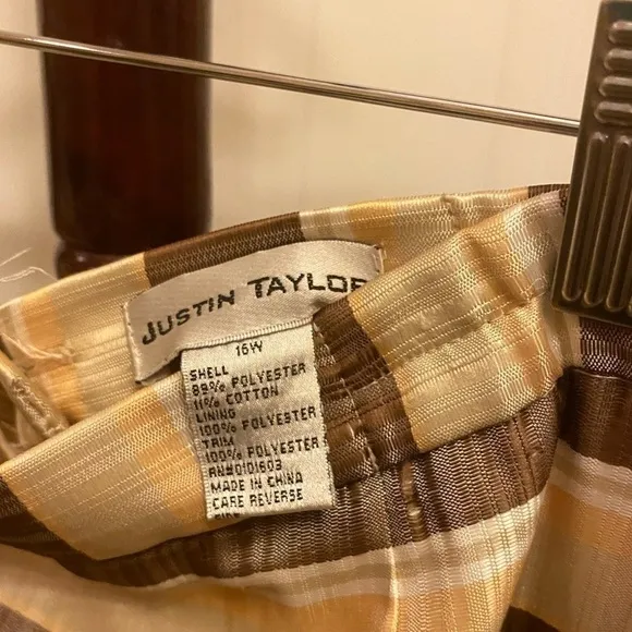 JUSTIN TAYLOR GOMD &amp; BROWN LONG SKIRT SIZE 16W