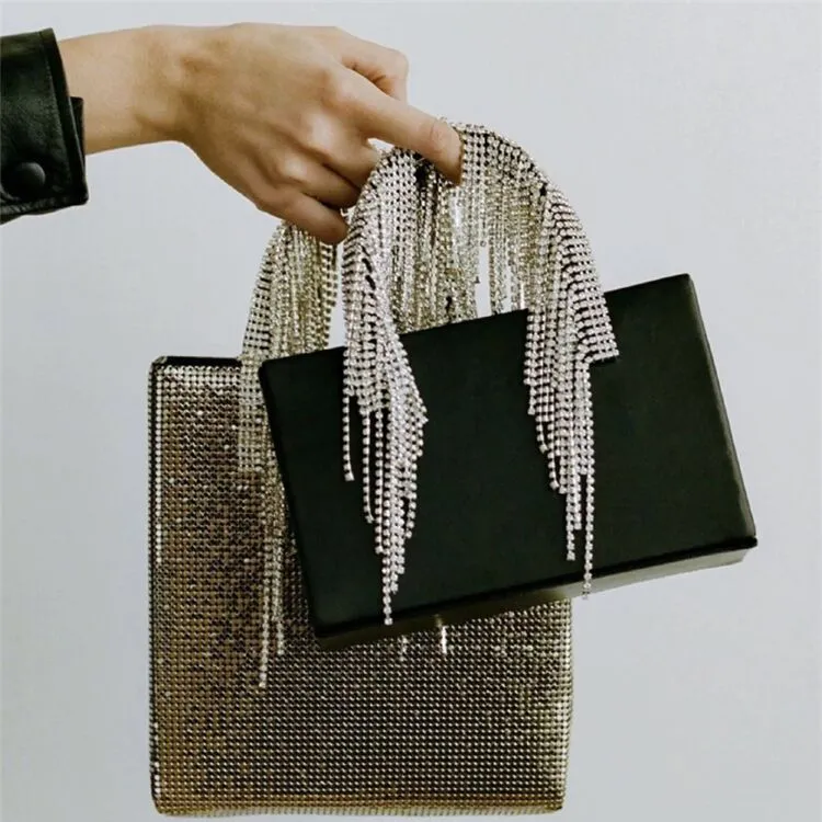 KARA MIDI FRINGE Crystal Tassel Bag