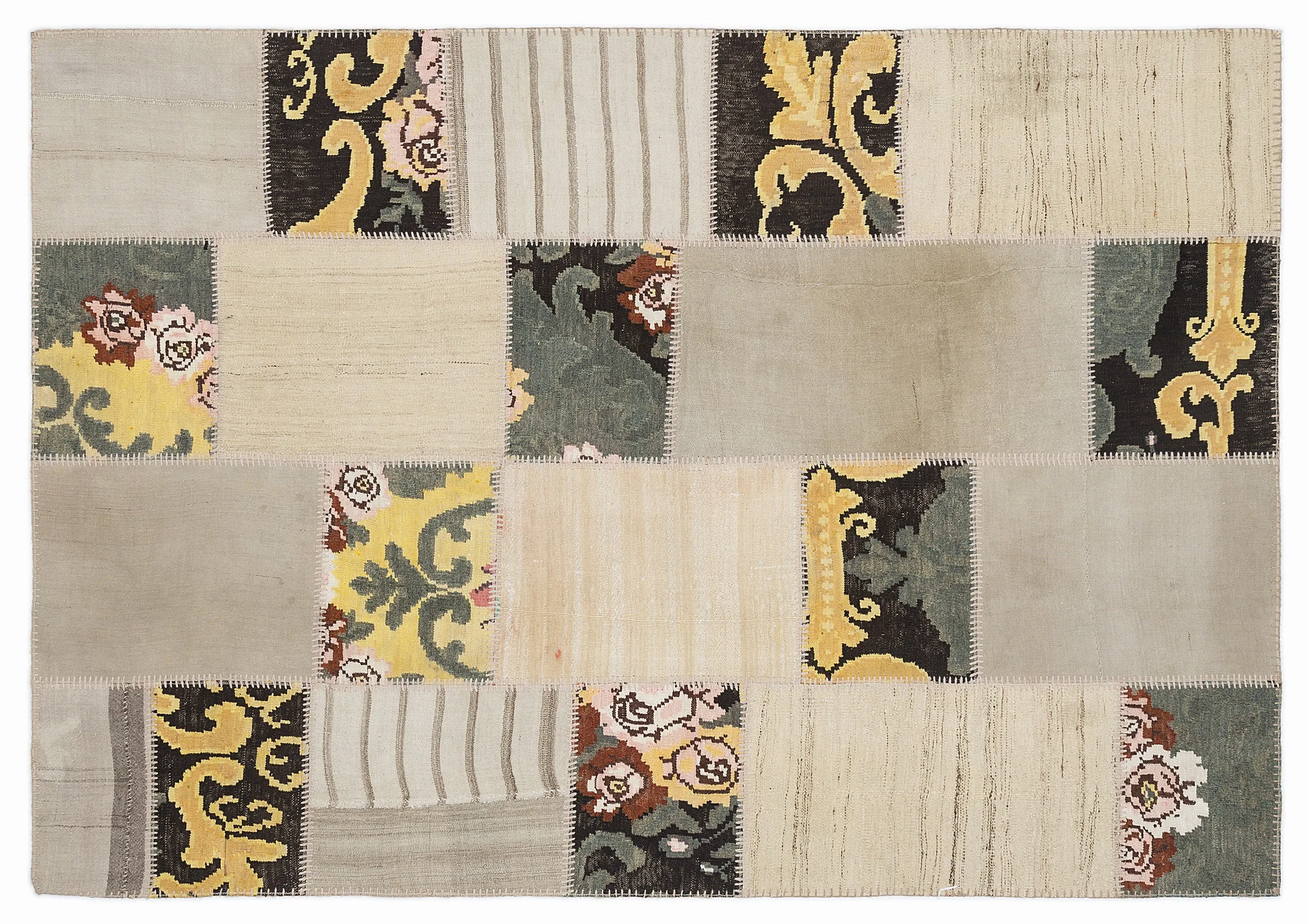Karabakh Kilim Patchwork Unique Rug 5'3'' x 7'7'' ft 160 x 230 cm