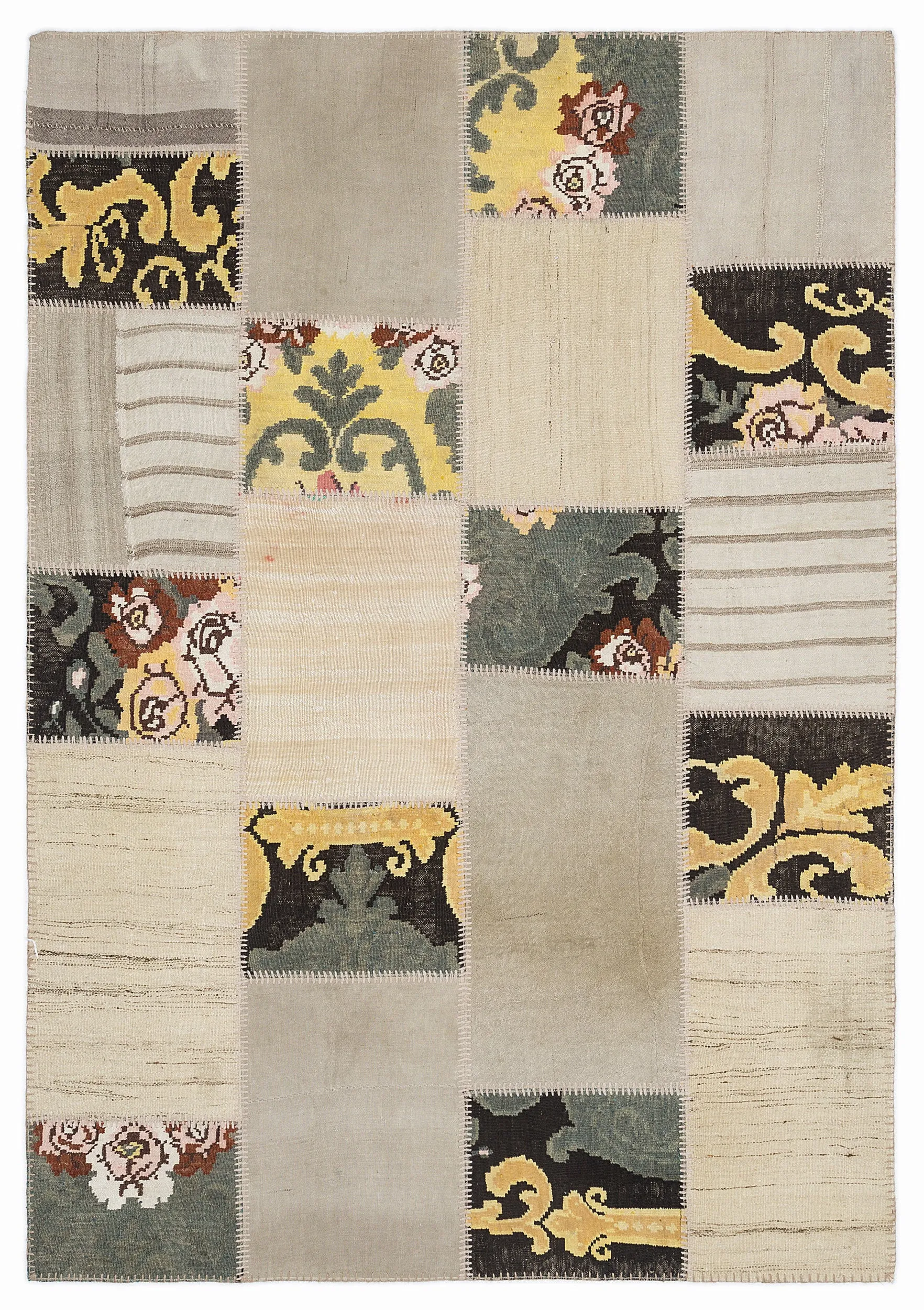 Karabakh Kilim Patchwork Unique Rug 5'3'' x 7'7'' ft 160 x 230 cm