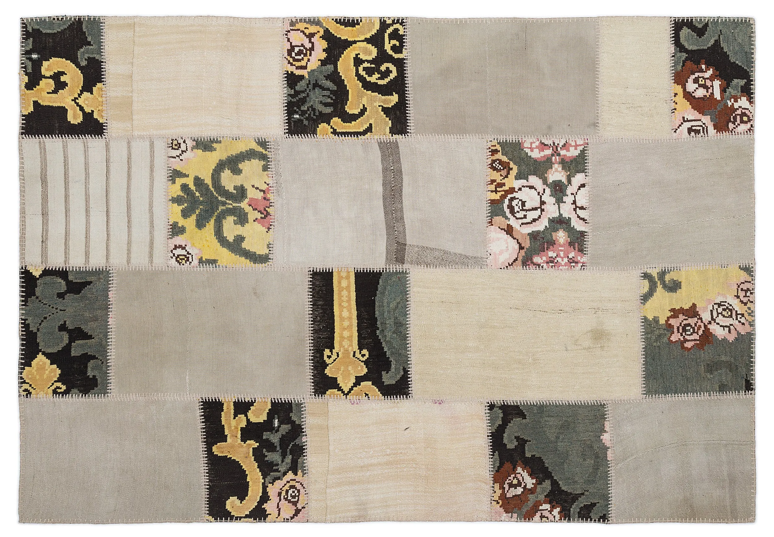 Karabakh Kilim Patchwork Unique Rug 5'3'' x 7'7'' ft 160 x 230 cm