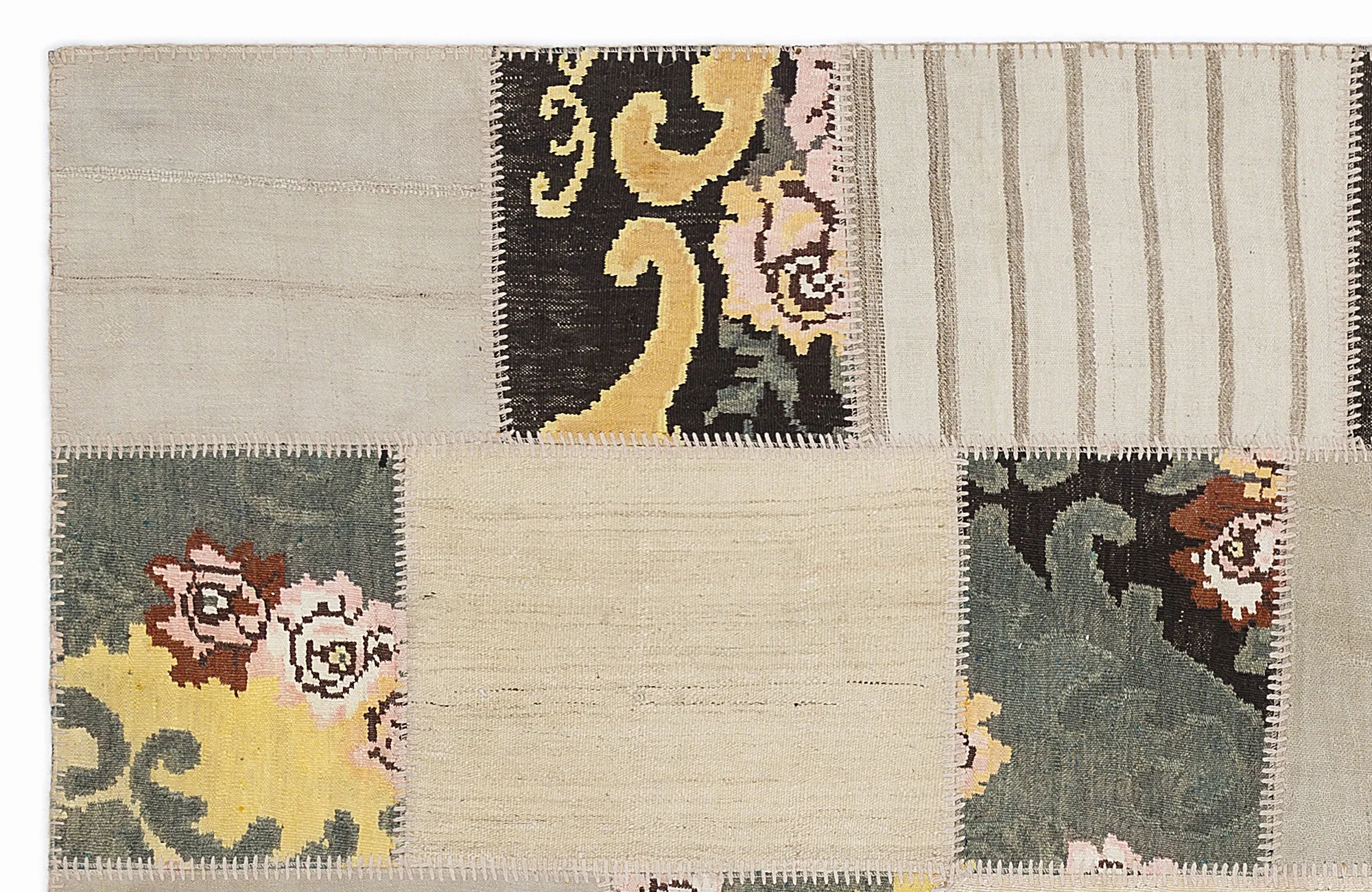 Karabakh Kilim Patchwork Unique Rug 5'3'' x 7'7'' ft 160 x 230 cm
