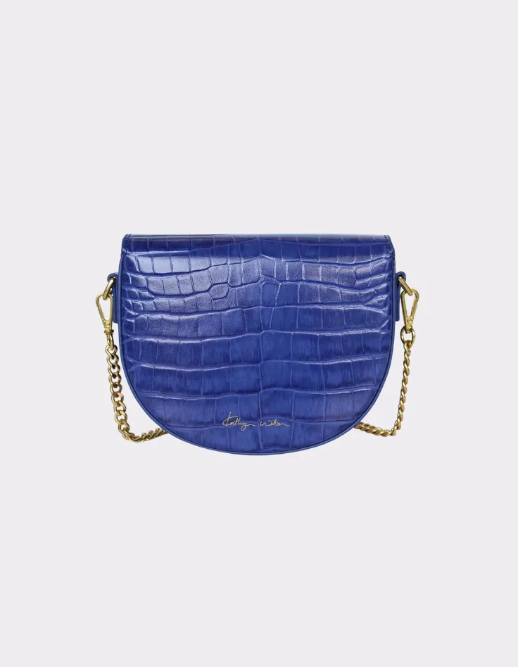 KATHRYN WILSON Willa Bag - Cobalt Croc