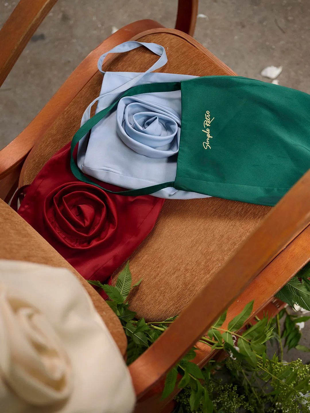 Keira Vintage SR Logo Embroidered Rose Bag