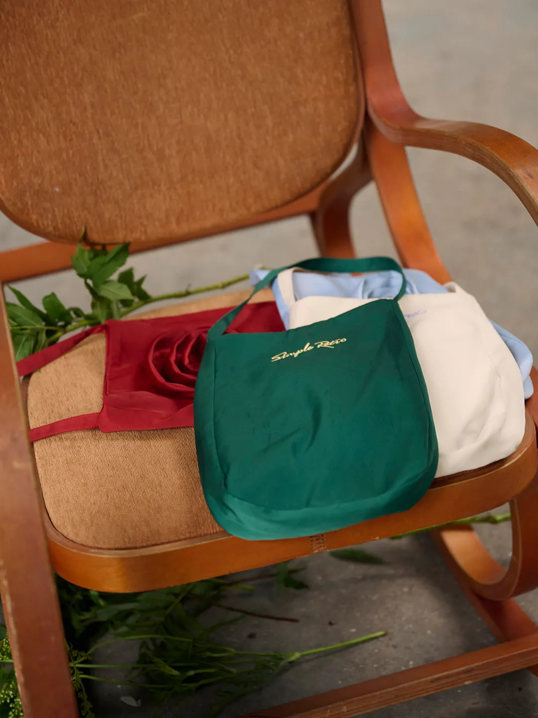 Keira Vintage SR Logo Embroidered Rose Bag