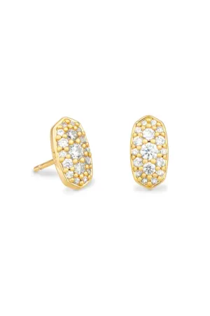 Kendra Scott Grayson Gold Stud Earrings in White Crystal | 4217719659