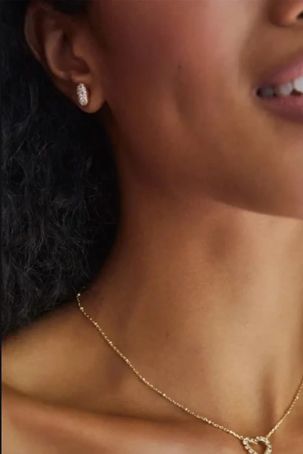 Kendra Scott Grayson Gold Stud Earrings in White Crystal | 4217719659