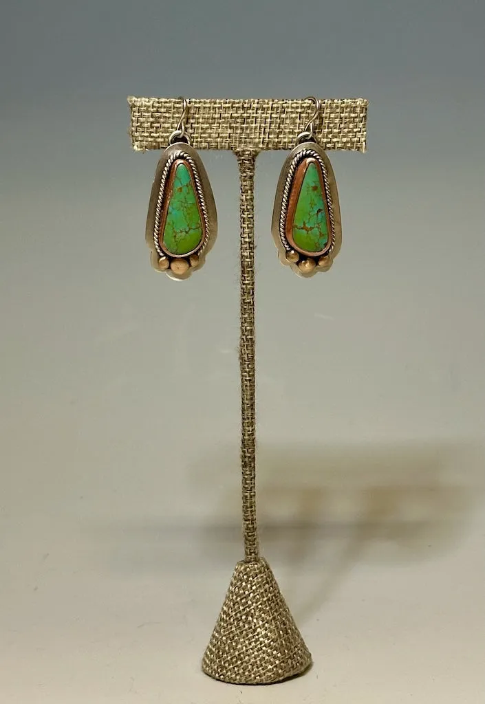 KINGMAN TURQUOISE MIXED METAL EARRINGS JK118