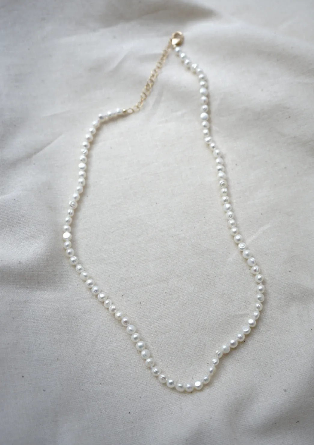 Knot Mini Round Coin Pearls Layering Necklace