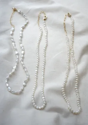 Knot Mini Round Coin Pearls Layering Necklace