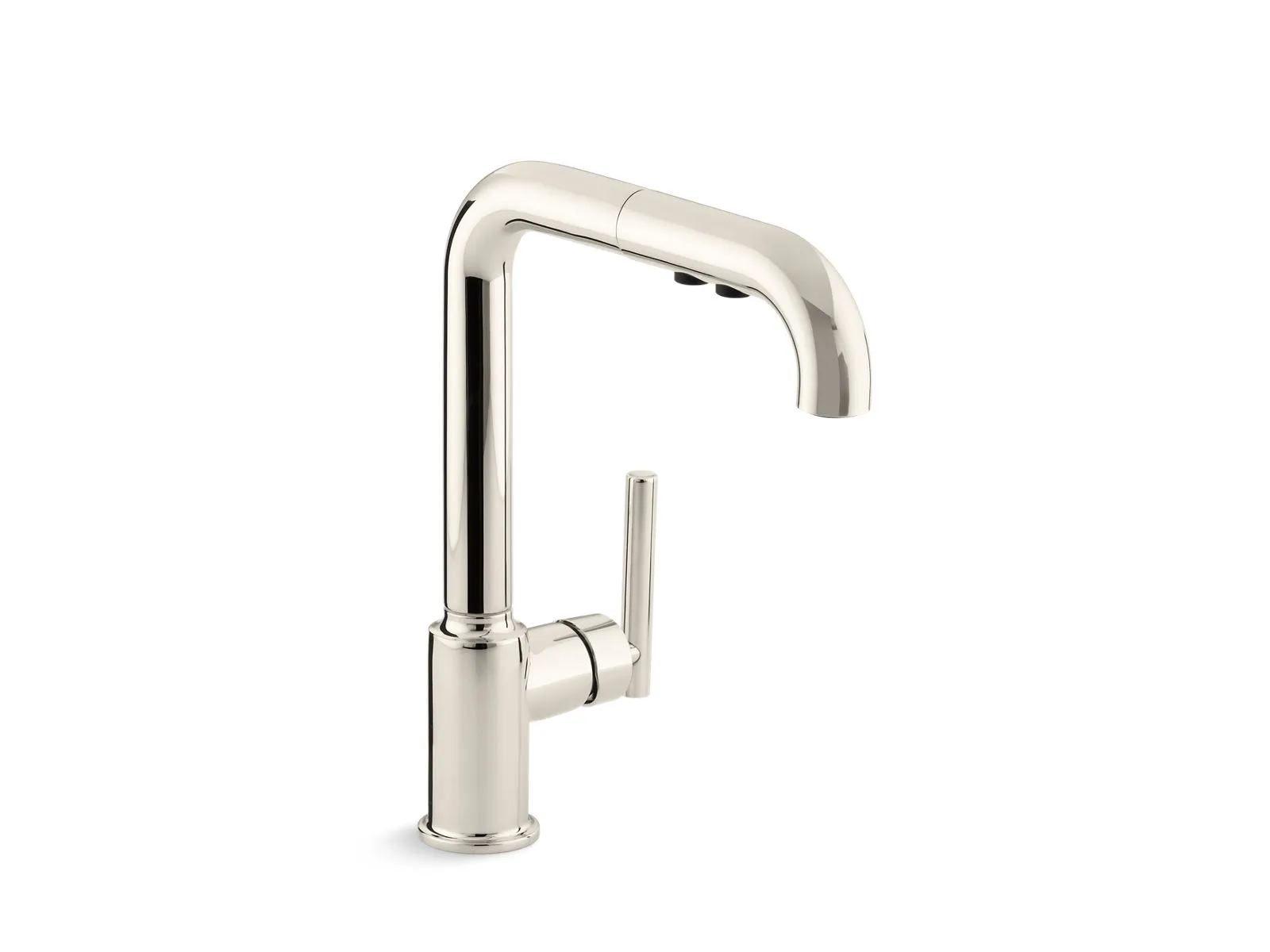 KOHLER K-7505 Purist Pull-out kitchen sink faucet with three-function sprayhead