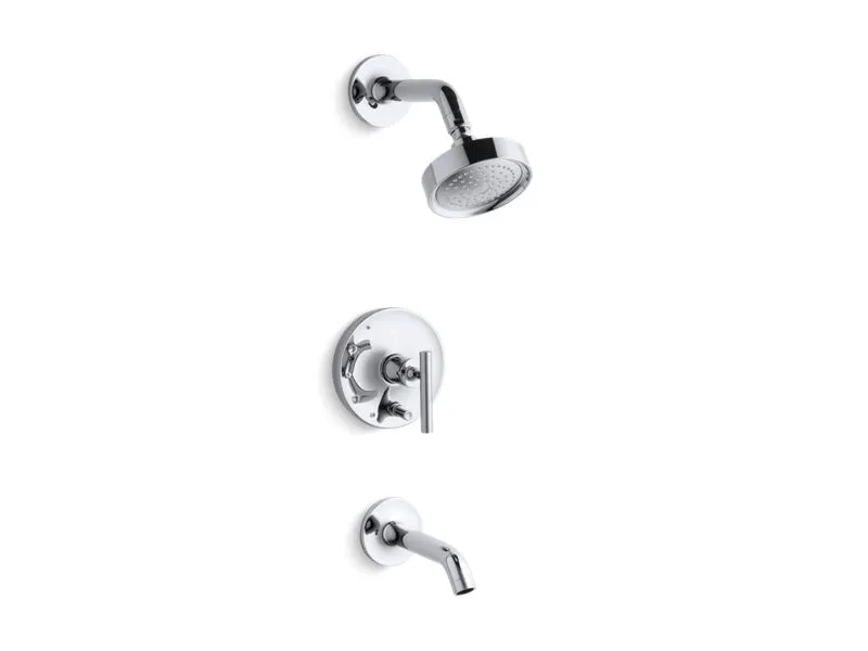 KOHLER K-T14420-4 Purist Rite-Temp bath and shower trim with lever handle and 2.5 gpm showerhead
