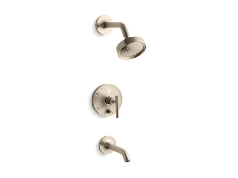 KOHLER K-T14420-4 Purist Rite-Temp bath and shower trim with lever handle and 2.5 gpm showerhead