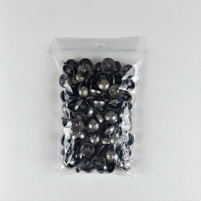 Kuchi metal buttons with embossed floral pattern, 13 mm diameter - pack of 50 grams
