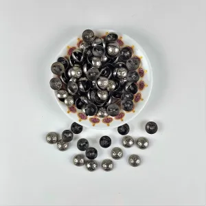 Kuchi metal buttons with embossed floral pattern, 13 mm diameter - pack of 50 grams