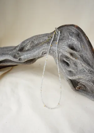 Laboradorite & Gold Drops Necklace