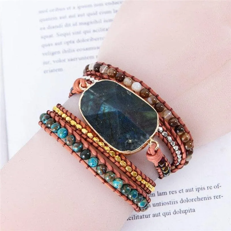 Labradorite Natural Stones Bohemian Bracelet