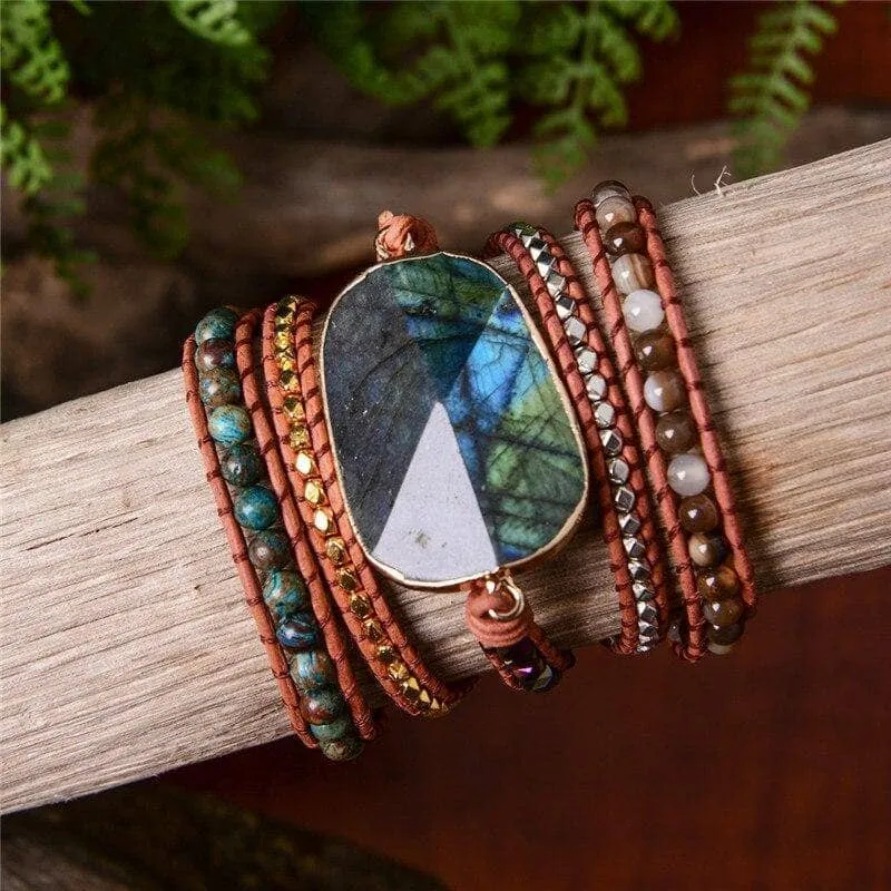 Labradorite Natural Stones Bohemian Bracelet