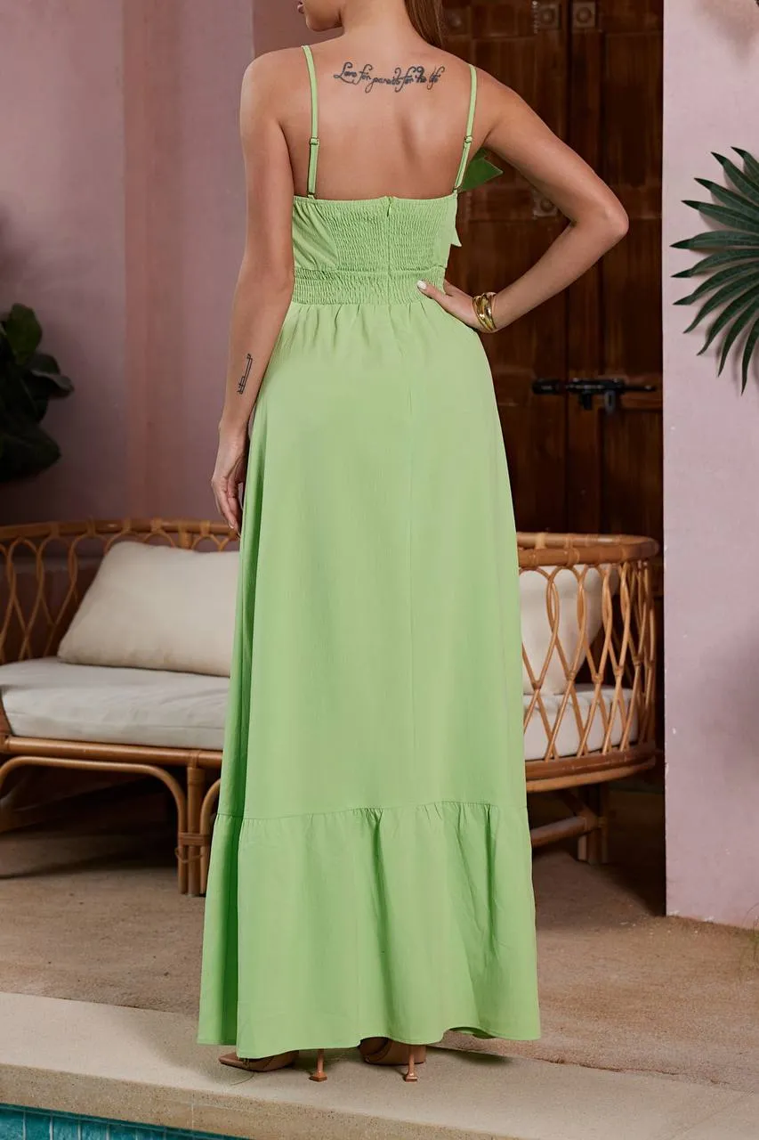 LEAF CASCADE MAXI DRESS