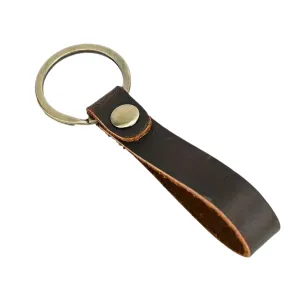 Leather Keychain in Dk Brown