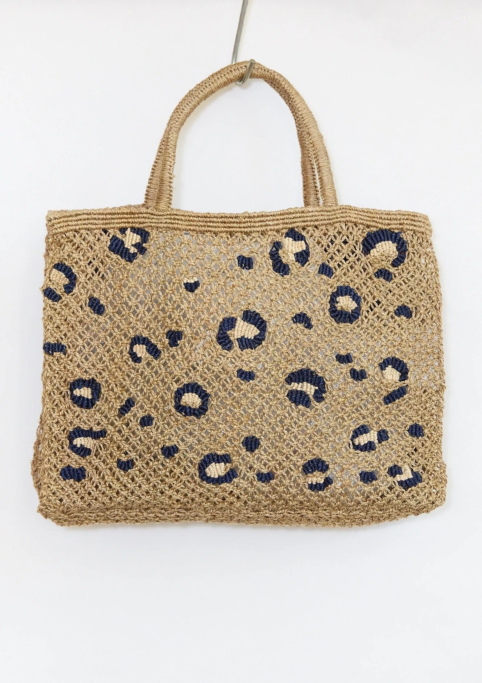 Leopard Print Jute Bag
