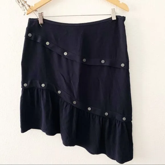 Lewit Nordstrom Asymmetrical Snap Detail Skirt New Size 16