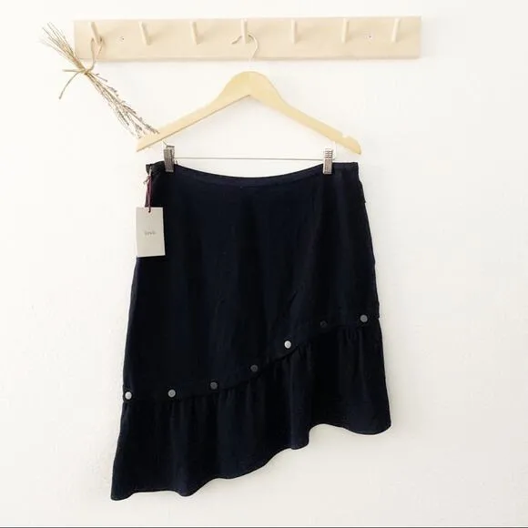 Lewit Nordstrom Asymmetrical Snap Detail Skirt New Size 16