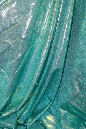 Light Mint Green Metallic Dots Spandex Fabric Sample