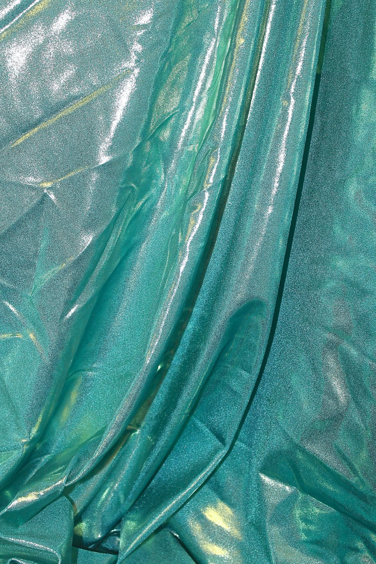 Light Mint Green Metallic Dots Spandex Fabric Sample