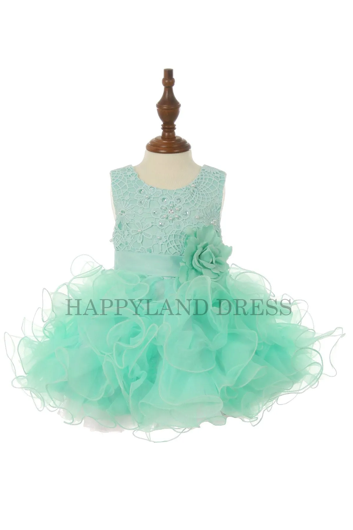 Lilac Ruffle With Flower Baby Dress D8063