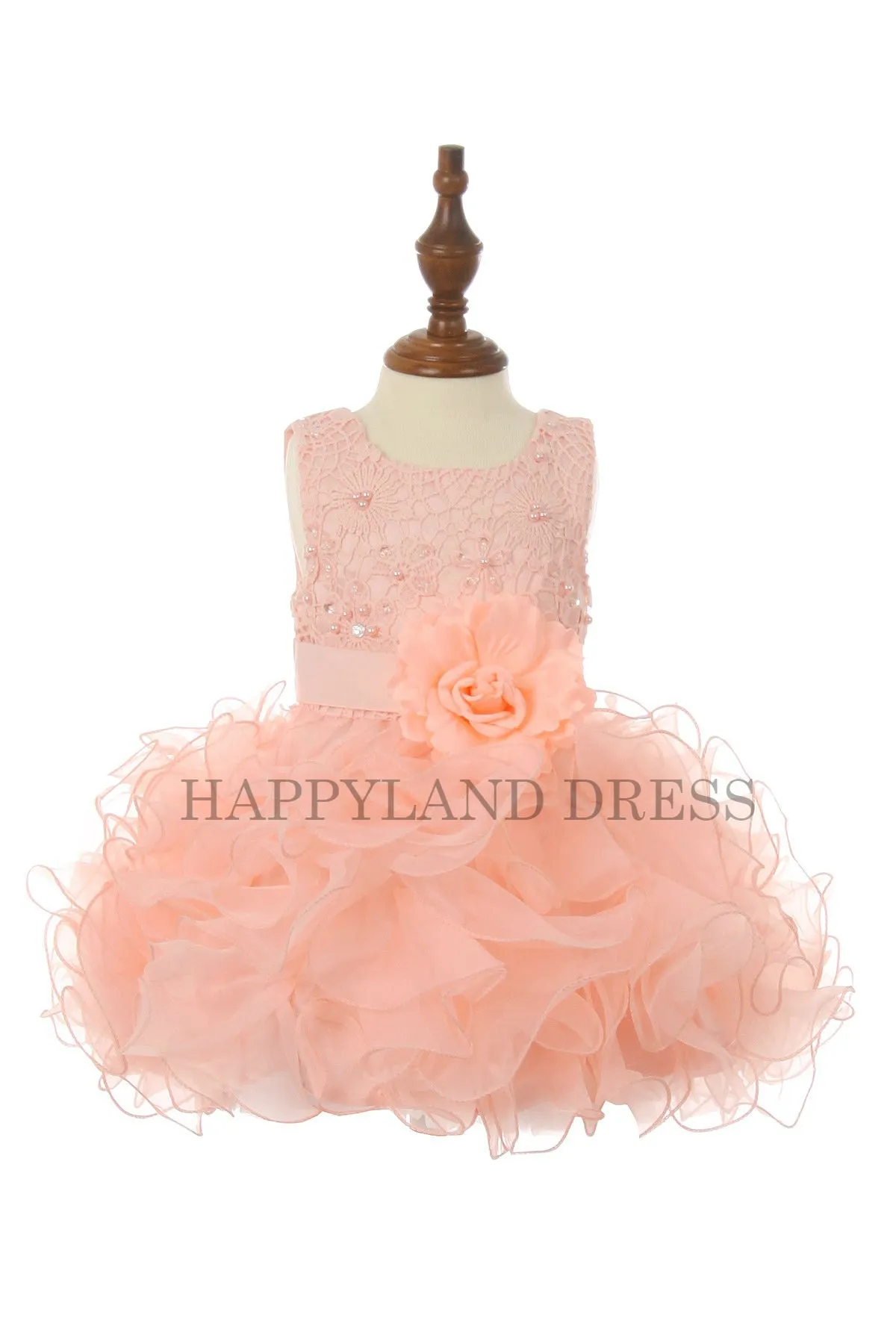 Lilac Ruffle With Flower Baby Dress D8063