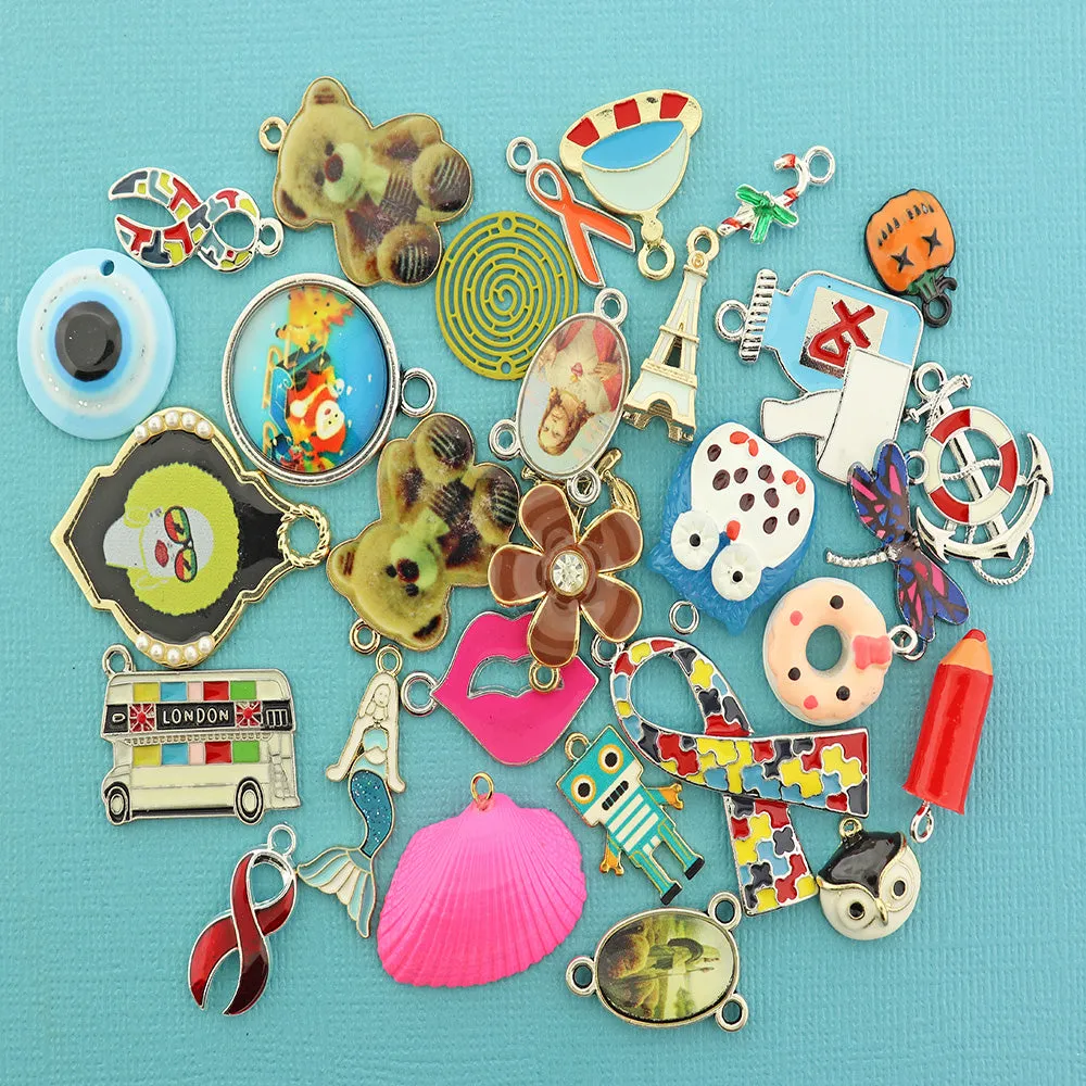LIQUIDATION Enamel Charms Assorted Grab Bag - Less Than Wholesale Cost Grab Bag 90% Off - GRAB003